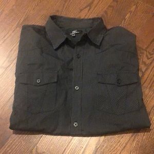 Black and White Pine Stripe Button Down